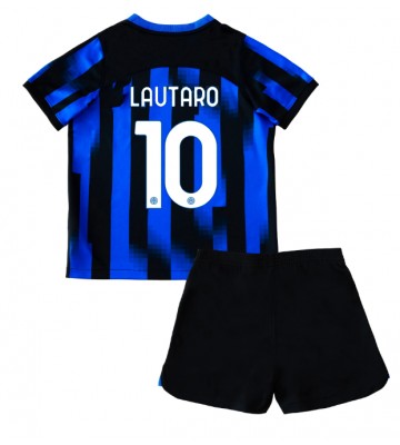 Inter Milan Lautaro Martinez #10 Hemmakläder Barn 2023-24 Kortärmad (+ Korta byxor)